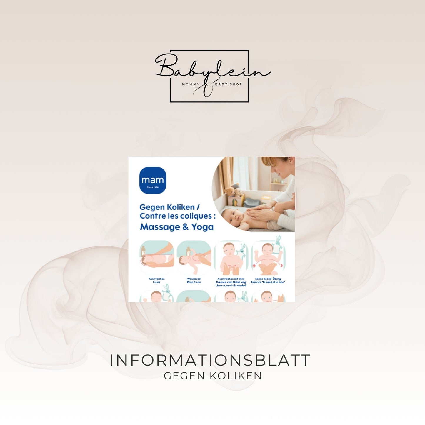 Infoblatt gegen Kolliken "Massage & Yoga"